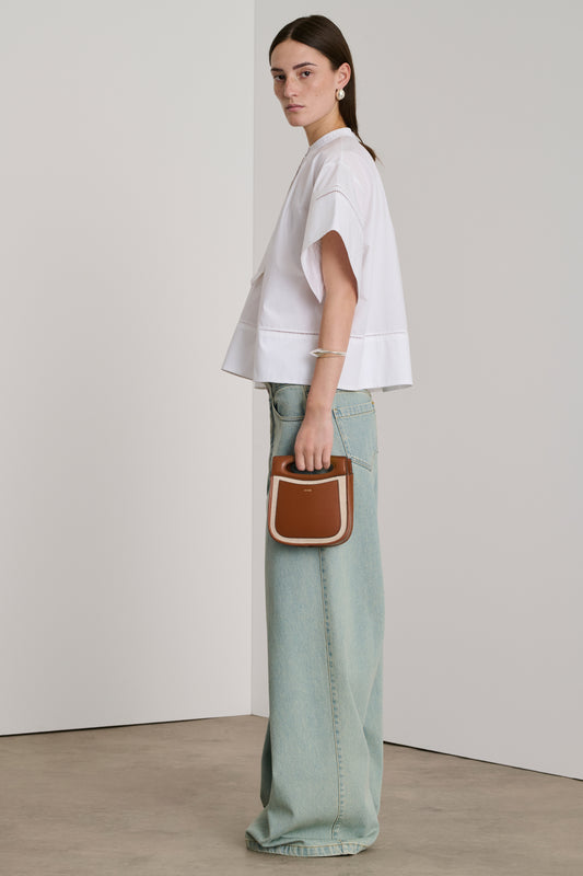 Sac Cheri Mini - Écru/Naturel - Cuir - Femme