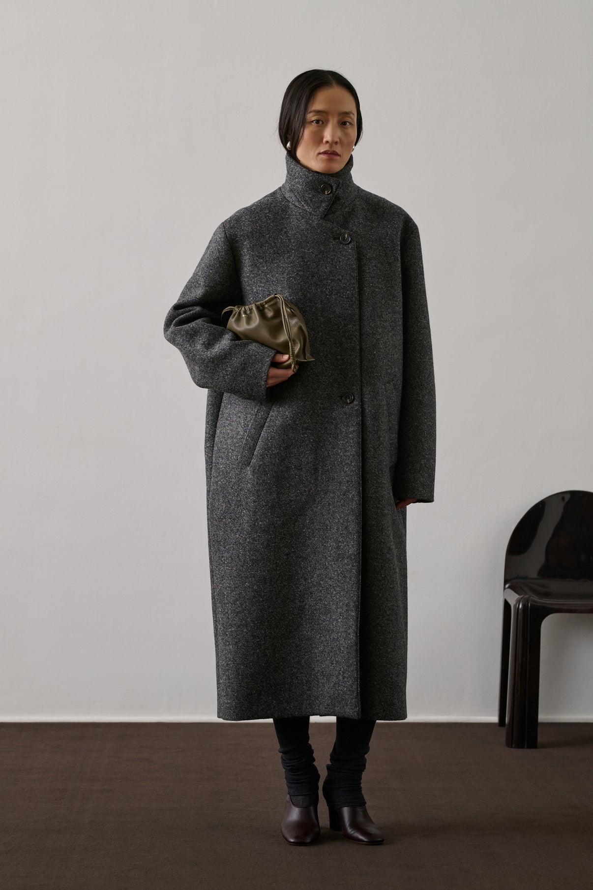 Manteau Germain - Gris Chiné - Laine - Femme vue 1