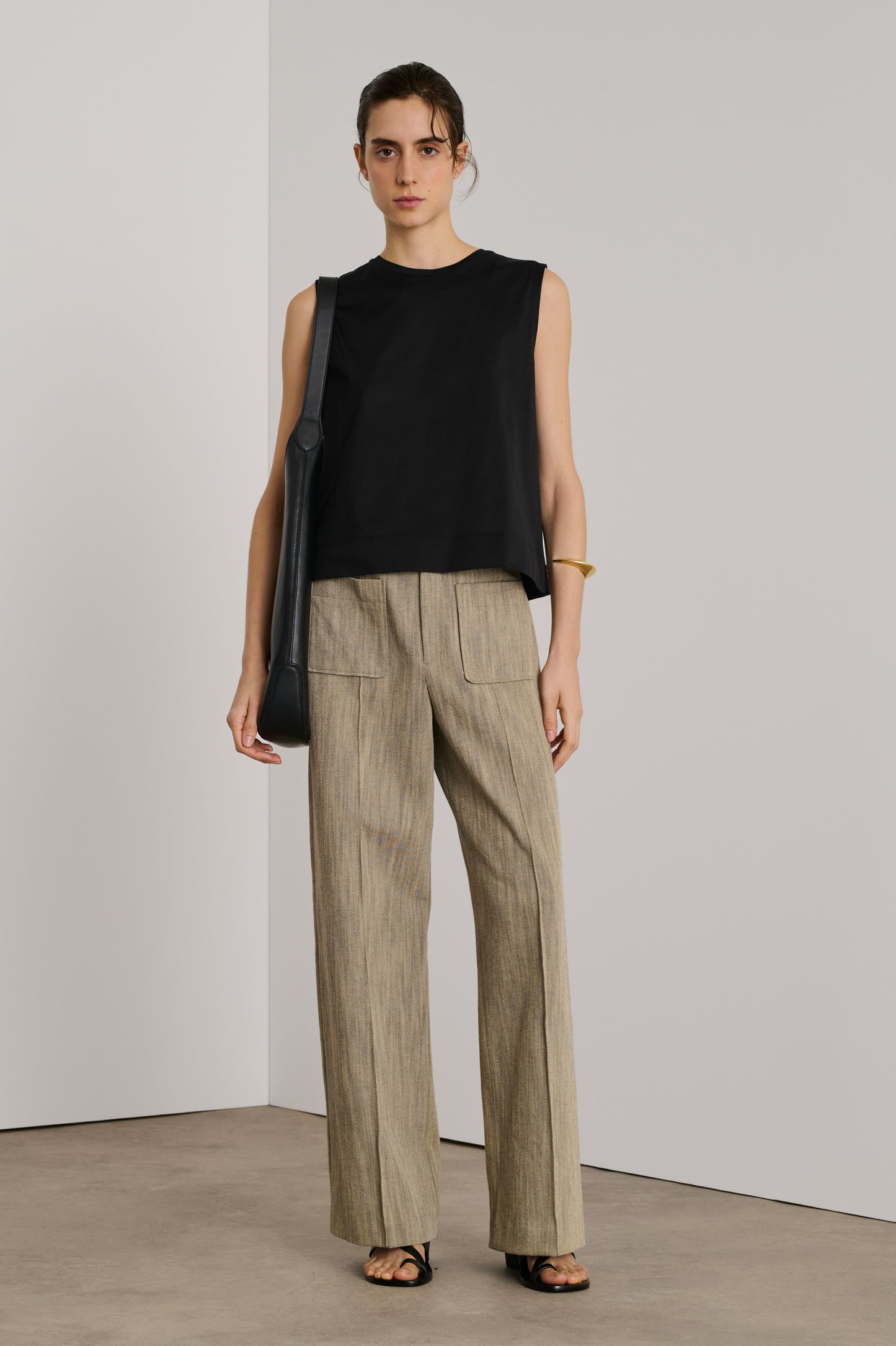 Pantalon Harold - Beige/Noir Chiné - Coton - Femme