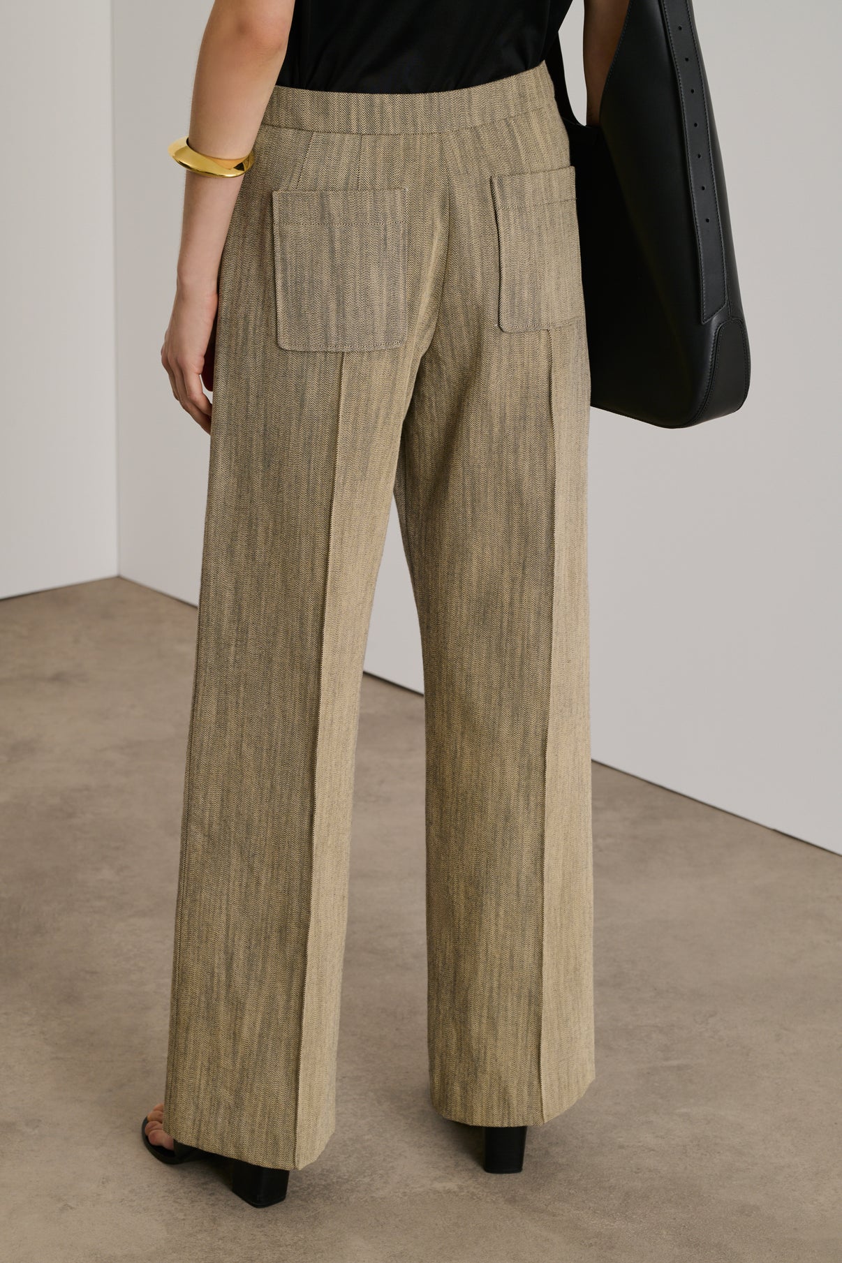 Pantalon Harold - Beige/Noir Chiné - Coton - Femme vue 4