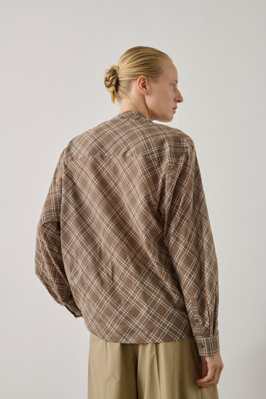 Blouse Irving - Marron Glacé/Écru - Coton - Femme