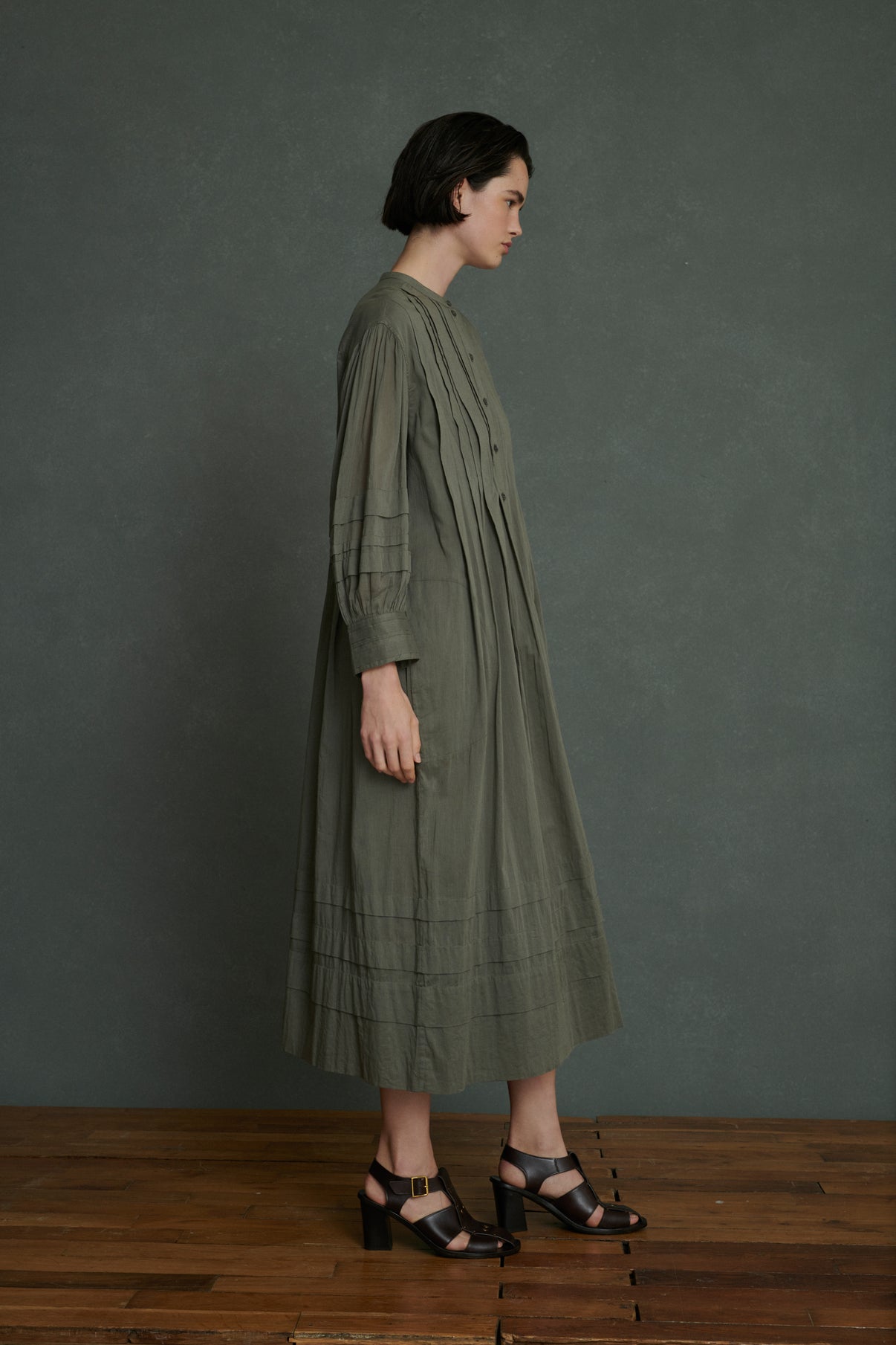 Robe Amelie - Vert De Gris - Coton - Femme vue 2