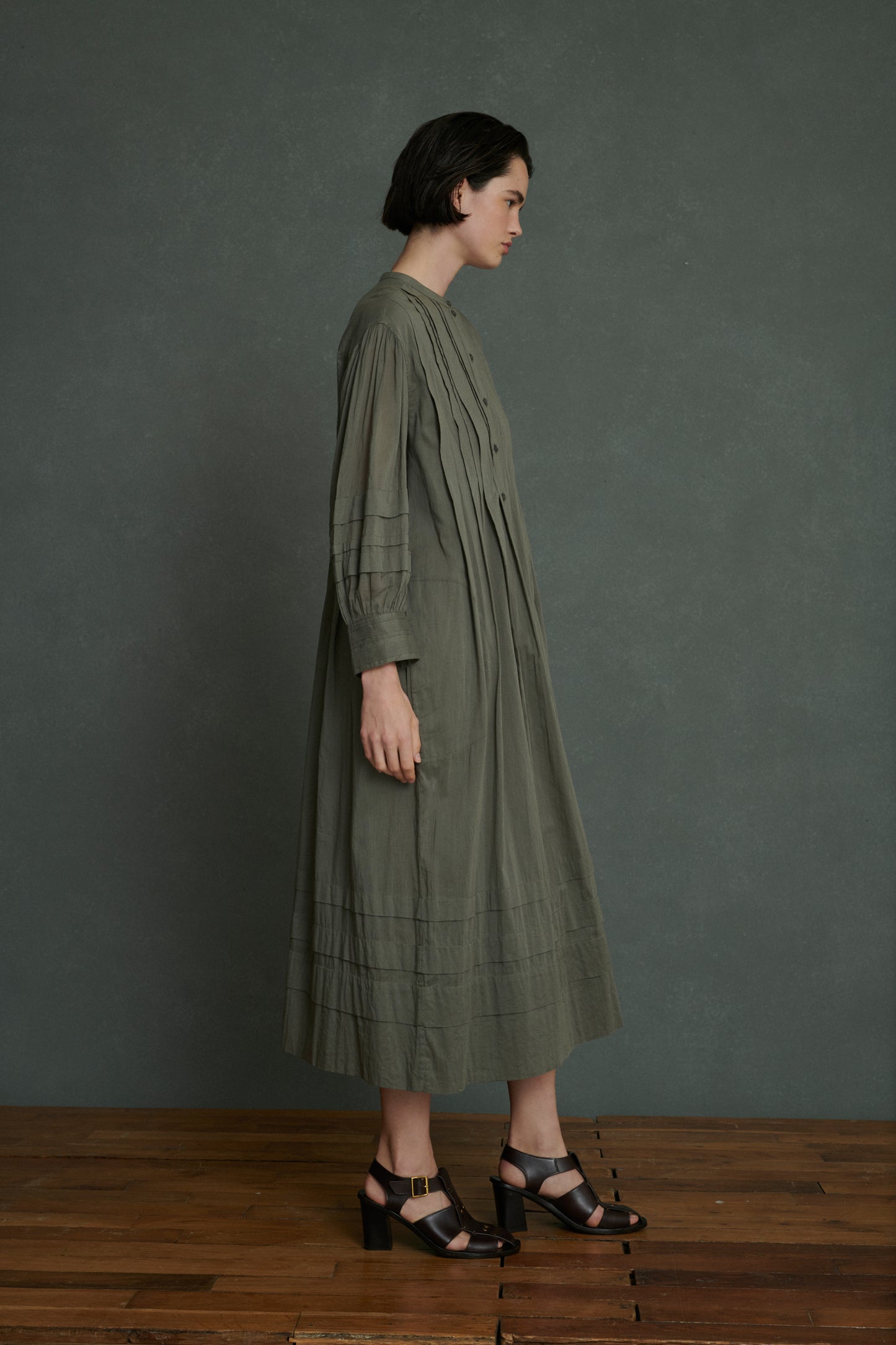 Robe Amelie - Vert De Gris - Coton - Femme
